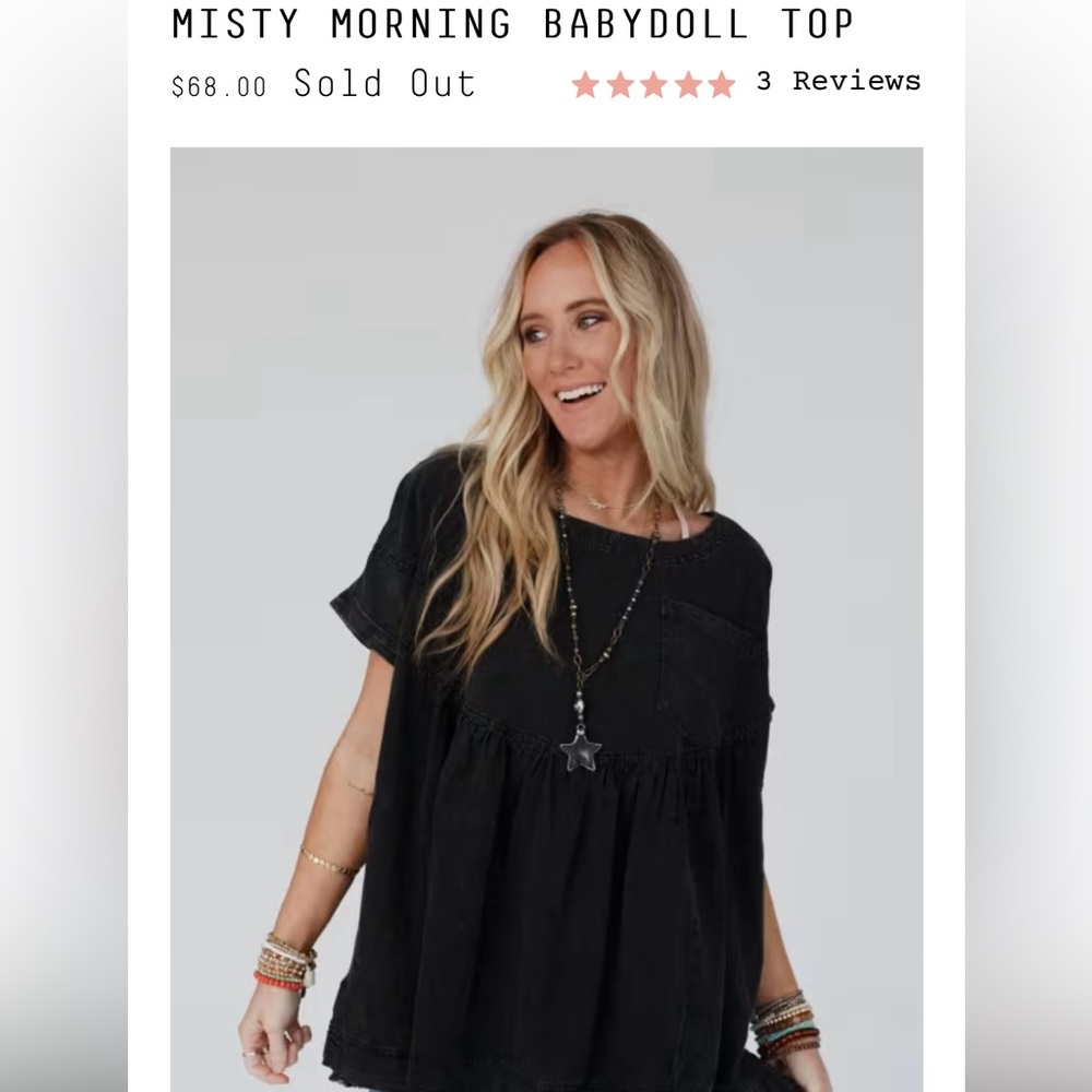 Misty morning babydoll top